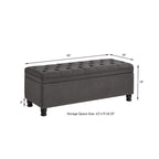 Panca contenitore imbottita in lino color azzurro / lino / nero / grigio con gambe a spillo, 1 posto