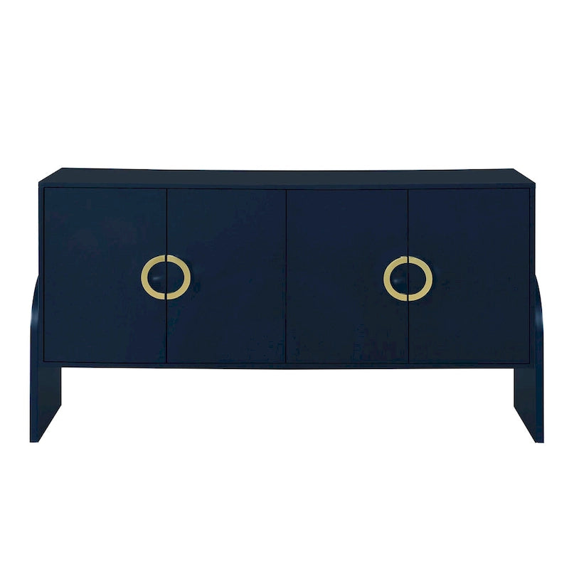 Armadietto multiuso 86 cm H con ripiani regolabili, colore Bianco/Nero/Blu scuro, montaggio 1 persona