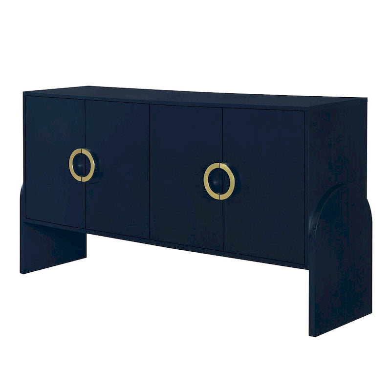 Armadietto multiuso 86 cm H con ripiani regolabili, colore Bianco/Nero/Blu scuro, montaggio 1 persona