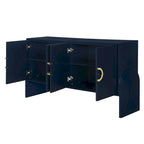 Armadietto multiuso 86 cm H con ripiani regolabili, colore Bianco/Nero/Blu scuro, montaggio 1 persona