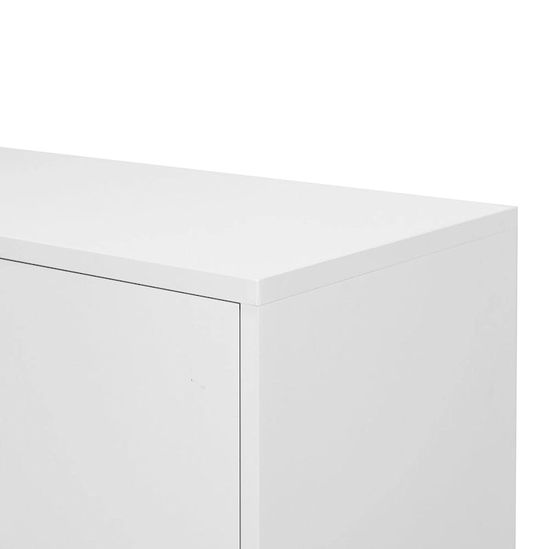 Armadietto multiuso 86 cm H con ripiani regolabili, colore Bianco/Nero/Blu scuro, montaggio 1 persona