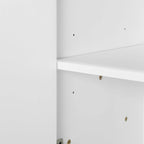 Armadietto multiuso 86 cm H con ripiani regolabili, colore Bianco/Nero/Blu scuro, montaggio 1 persona