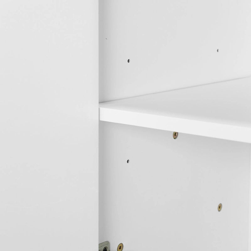 Armadietto multiuso 86 cm H con ripiani regolabili, colore Bianco/Nero/Blu scuro, montaggio 1 persona