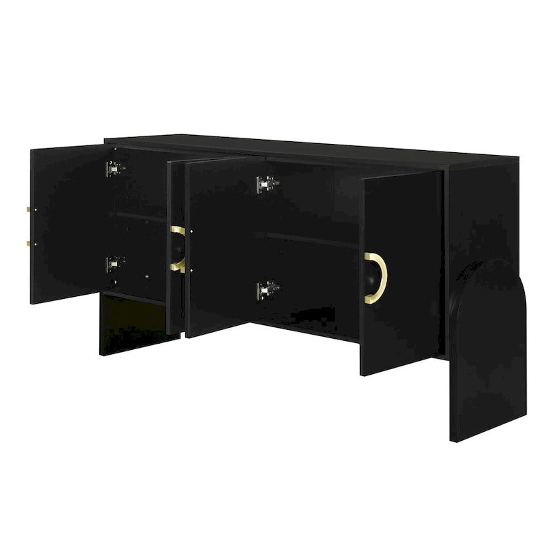 Armadietto multiuso 86 cm H con ripiani regolabili, colore Bianco/Nero/Blu scuro, montaggio 1 persona