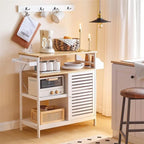 4 Tier Coffee Station and Microwave Stand - 15.7 D x 31.4 W x 33.6 H