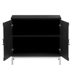Credenza/Mobile Buffet in impiallacciatura di legno blu/nero – Singola, 34"L×15,5"P×31,9"H