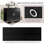 Credenza/Mobile Buffet in impiallacciatura di legno blu/nero – Singola, 34"L×15,5"P×31,9"H