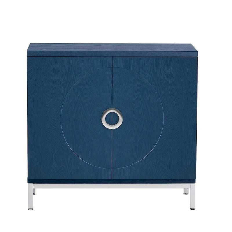 Credenza/Mobile Buffet in impiallacciatura di legno blu/nero – Singola, 34"L×15,5"P×31,9"H