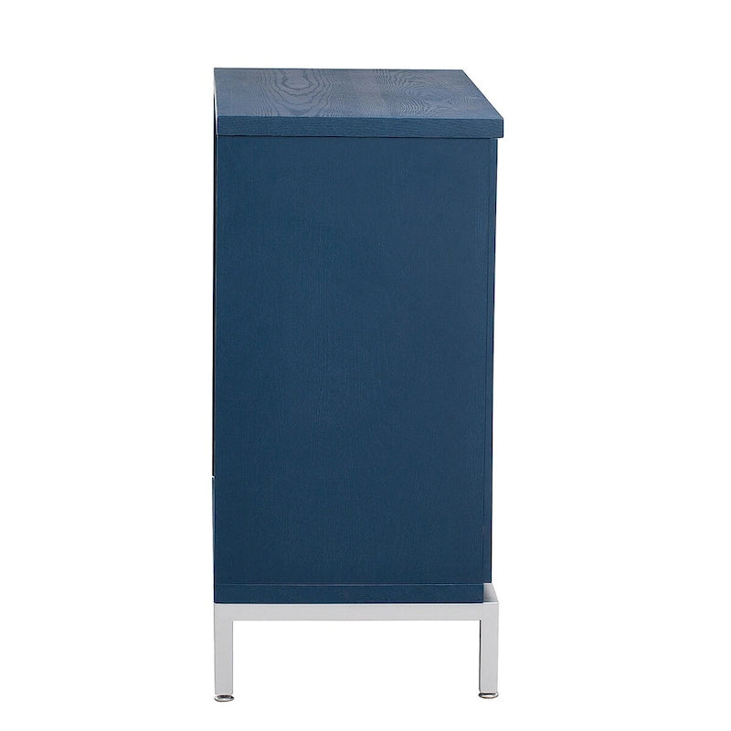Credenza/Mobile Buffet in impiallacciatura di legno blu/nero – Singola, 34"L×15,5"P×31,9"H