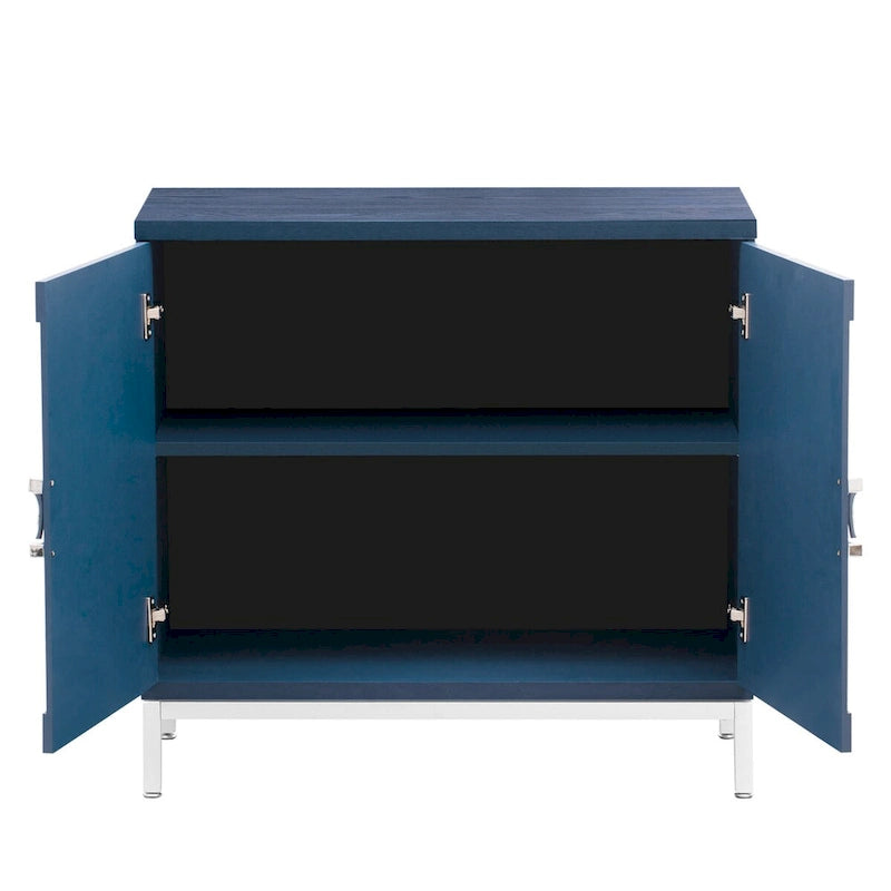 Credenza/Mobile Buffet in impiallacciatura di legno blu/nero – Singola, 34"L×15,5"P×31,9"H