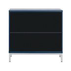 Credenza/Mobile Buffet in impiallacciatura di legno blu/nero – Singola, 34"L×15,5"P×31,9"H