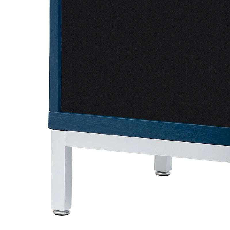 Credenza/Mobile Buffet in impiallacciatura di legno blu/nero – Singola, 34"L×15,5"P×31,9"H