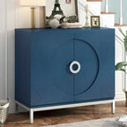 Credenza/Mobile Buffet in impiallacciatura di legno blu/nero – Singola, 34"L×15,5"P×31,9"H