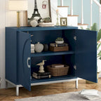 Credenza/Mobile Buffet in impiallacciatura di legno blu/nero – Singola, 34"L×15,5"P×31,9"H
