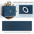 Credenza/Mobile Buffet in impiallacciatura di legno blu/nero – Singola, 34"L×15,5"P×31,9"H