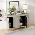 Credenza a 4 ante champagne/blu con ripiani regolabili