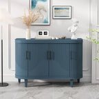 Credenza a 4 ante champagne/blu con ripiani regolabili