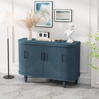 Credenza a 4 ante champagne/blu con ripiani regolabili