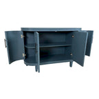 Credenza a 4 ante champagne/blu con ripiani regolabili