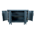 Credenza a 4 ante champagne/blu con ripiani regolabili