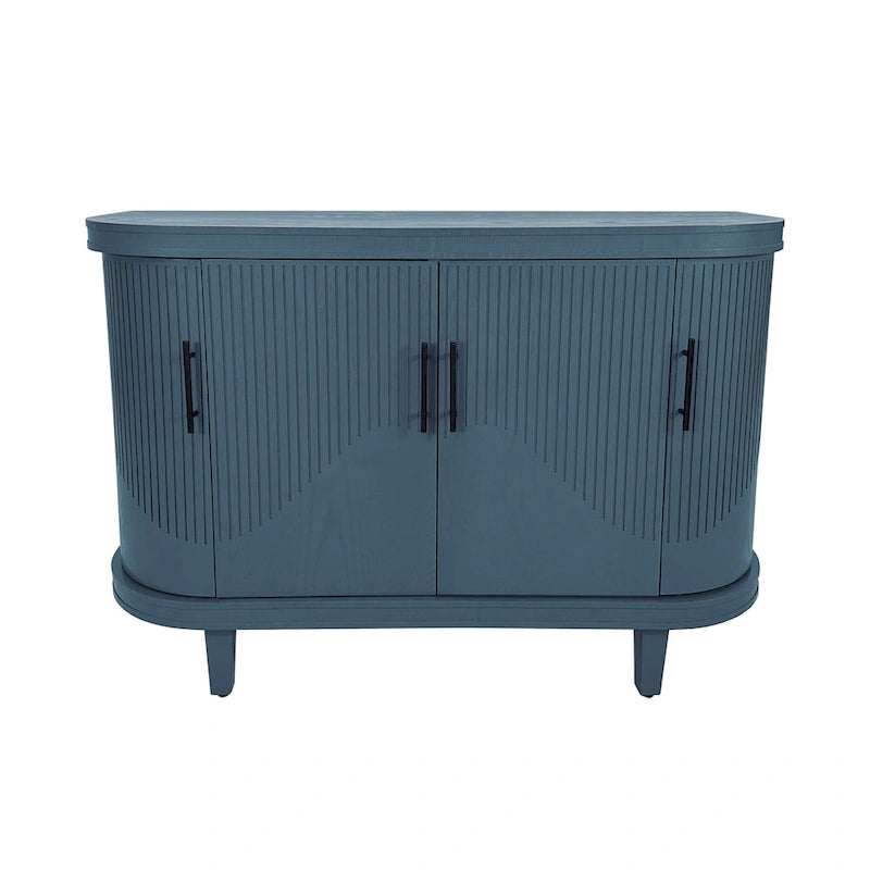 Credenza a 4 ante champagne/blu con ripiani regolabili