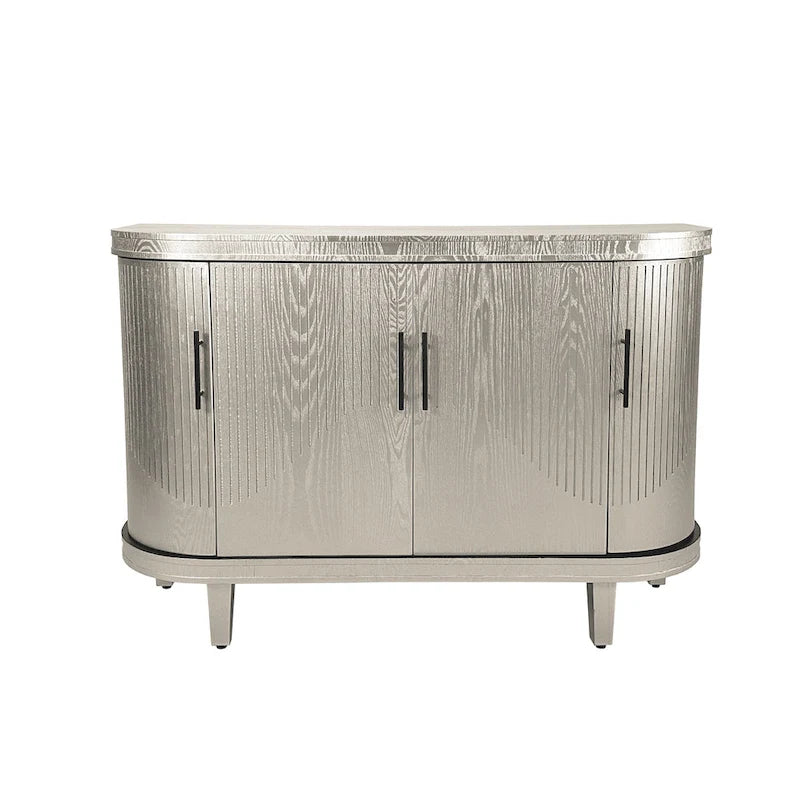 Credenza a 4 ante champagne/blu con ripiani regolabili
