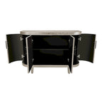Credenza a 4 ante champagne/blu con ripiani regolabili