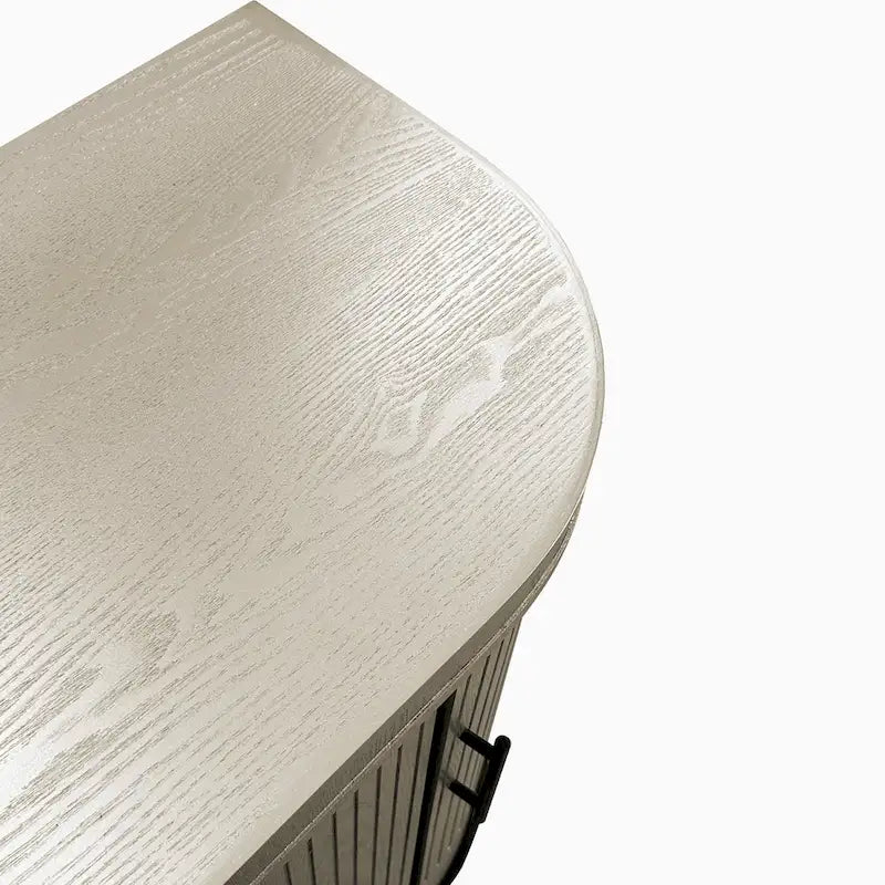 Credenza a 4 ante champagne/blu con ripiani regolabili