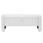 Pouf contenitore ovale grigio, panca poggiapiedi in tessuto ciniglia, 1-2 posti a sedere