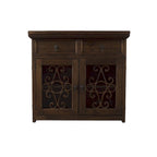 Credenza/Buffet in Legno Rustico Riciclato e Ferro Battuto Marrone, 99 cm di Larghezza, Montaggio senza Aiuto (1 persona)