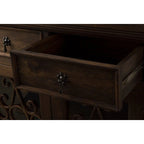 Credenza/Buffet in Legno Rustico Riciclato e Ferro Battuto Marrone, 99 cm di Larghezza, Montaggio senza Aiuto (1 persona)