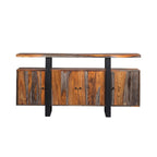 Credenza a 4 ante nera e in Sheesham grigio, pezzo unico