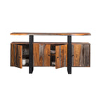 Credenza a 4 ante nera e in Sheesham grigio, pezzo unico