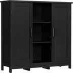 Storage Cabinet with 2 Doors and 4 Storage Shelves - 11.8 D x 35.4 W x 31.7 H