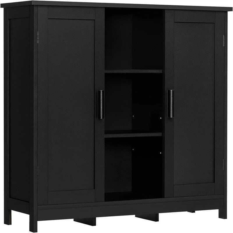 Storage Cabinet with 2 Doors and 4 Storage Shelves - 11.8 D x 35.4 W x 31.7 H