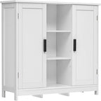 Credenza/mobiletto da soggiorno/credenza moderna con 2 ante e 4 ripiani, in bianco/nero/marrone/legno naturale