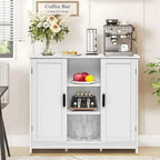 Credenza/mobiletto da soggiorno/credenza moderna con 2 ante e 4 ripiani, in bianco/nero/marrone/legno naturale