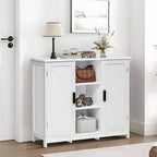 Credenza/mobiletto da soggiorno/credenza moderna con 2 ante e 4 ripiani, in bianco/nero/marrone/legno naturale
