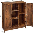 Credenza/mobiletto da soggiorno/credenza moderna con 2 ante e 4 ripiani, in bianco/nero/marrone/legno naturale