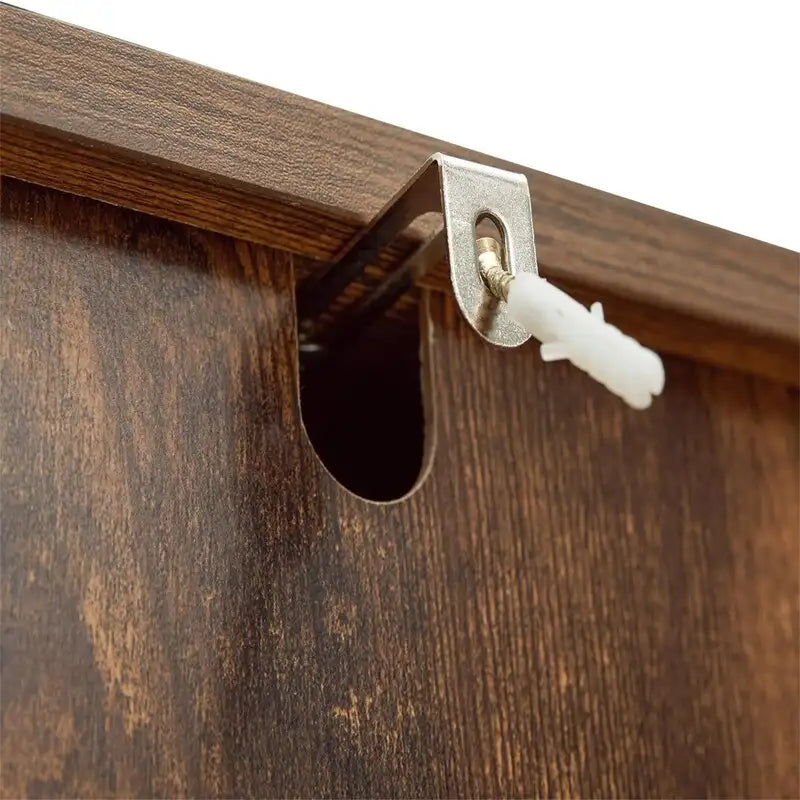 Credenza/mobiletto da soggiorno/credenza moderna con 2 ante e 4 ripiani, in bianco/nero/marrone/legno naturale