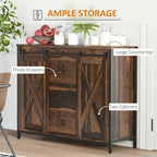 Madia a buffet in legno rustico con ante scorrevoli, Utente singolo, 99.7 cm L