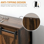 Madia a buffet in legno rustico con ante scorrevoli, Utente singolo, 99.7 cm L