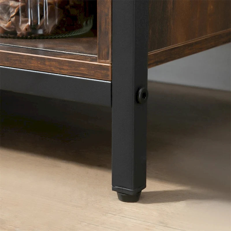 Madia a buffet in legno rustico con ante scorrevoli, Utente singolo, 99.7 cm L