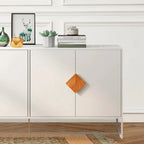 Mobile credenza a 4 ante bianco con gambe in metallo