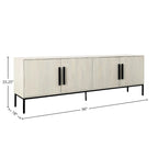Madia in legno di mango bianco sporco, L 96", montaggio individuale