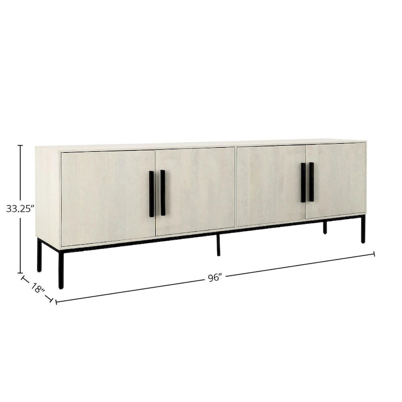 Madia in legno di mango bianco sporco, L 96", montaggio individuale