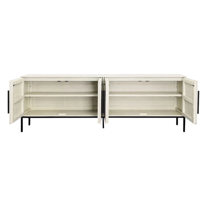 Madia in legno di mango bianco sporco, L 96", montaggio individuale