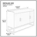 Credenza a 2 ante con gambe in metallo dorato – Nero oro / Bianco oro