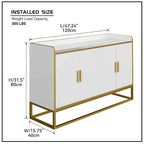 Credenza a 2 ante con gambe in metallo dorato – Nero oro / Bianco oro