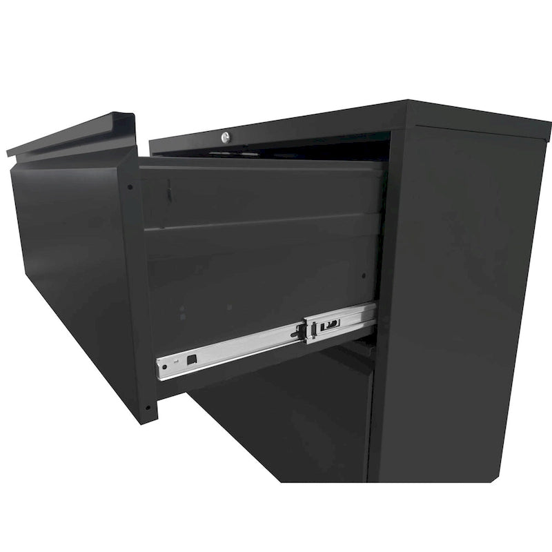 Armadietto classificatore verticale in metallo, 2 cassetti, utente singolo, bianco/nero